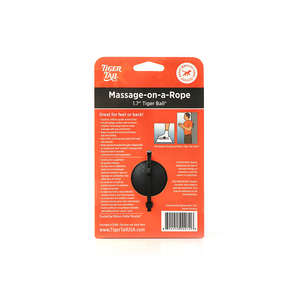 Tiger Ball® 1.7 Massage-on-a-Rope® for Foot and Smaller Muscles